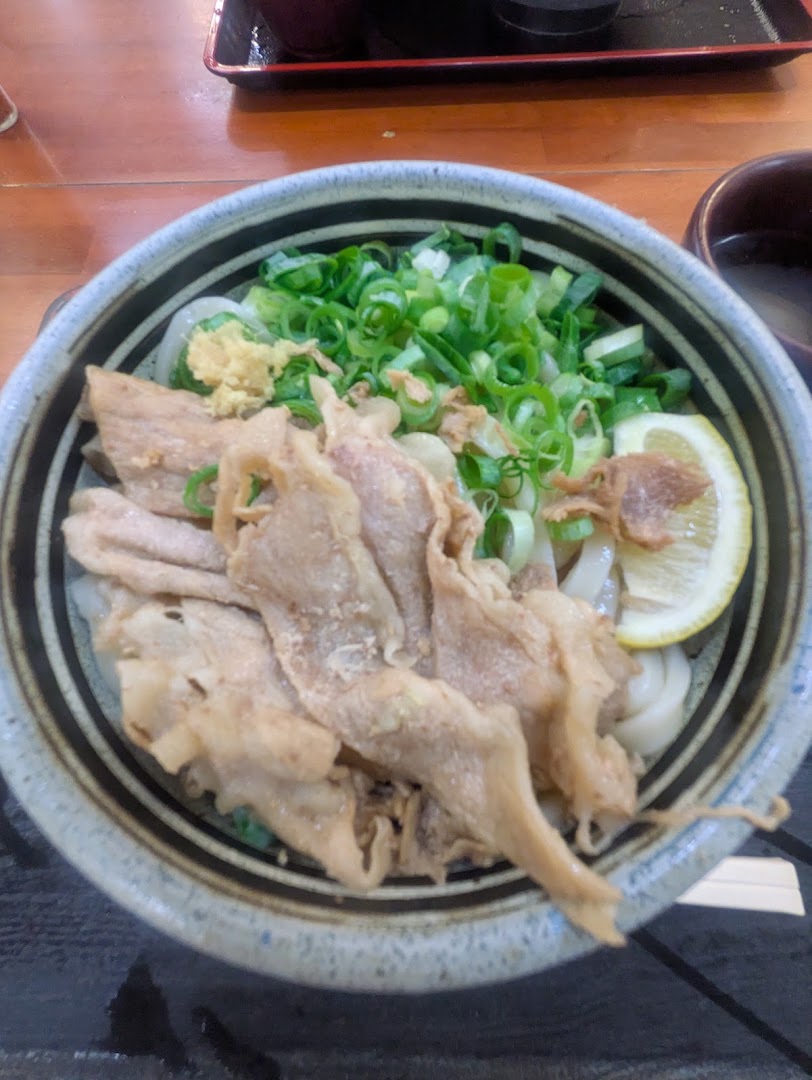 Pork bukkake udon at Wataya in Takamatsu